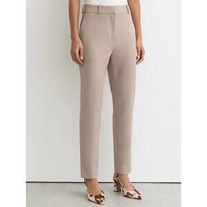 Reiss Neutral Gabi Petite Slim Fit Suit Trousers Stone Sz 6 Office